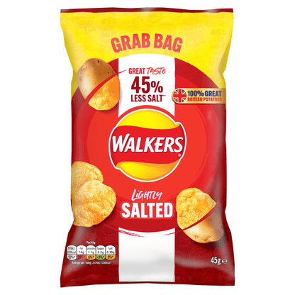 Walkers Less Salt Lightly Salted Crisps 45g - UK Food & Drink - 5000328013961