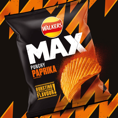 Walkers Max Punchy Paprika Crisps 50g - UK Food & Drink - 5000328123301