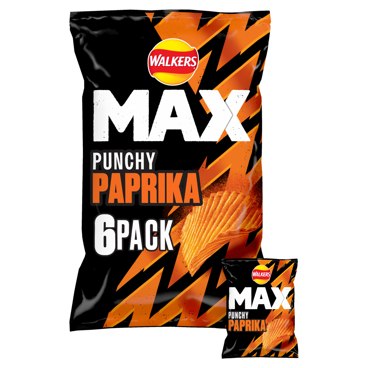 Walkers Max Punchy Paprika Multipack Crisps 6x27g - UK Food & Drink - 5000328908137