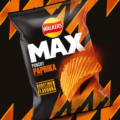 Walkers Max Punchy Paprika Sharing Crisps 140g - UK Food & Drink - 5000328019345