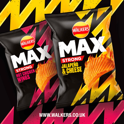 Walkers Max Strong Hot Chicken Wings Sharing Crisps 140g - UK Food & Drink - 5000328019406