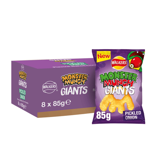 Walkers Monster Munch Giants Pickled Onion Sharing Snacks Crisps 85g - UK Food & Drink - 5000328219769