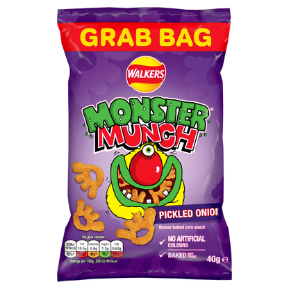 Walkers Monster Munch Pickled Onion Snacks Crisps 40g - UK Food & Drink - 5000328531007