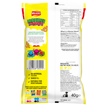 Walkers Monster Munch Roast Beef Snacks Crisps 40g - UK Food & Drink - 5000328530215