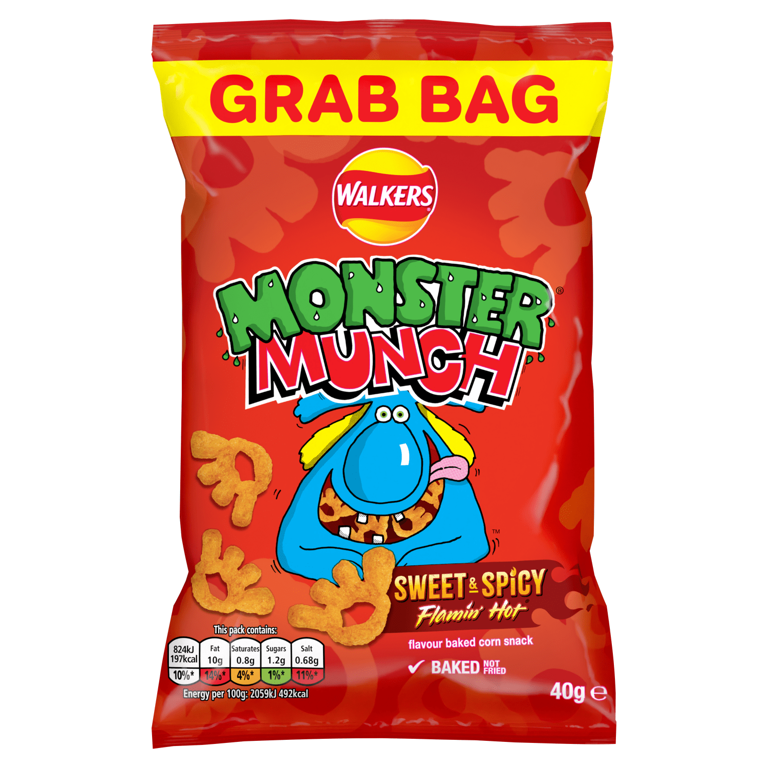 Walkers Monster Munch Sweet & Spicy Snacks Crisps 40g - UK Food & Drink - 5000328530130