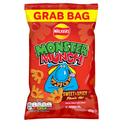 Walkers Monster Munch Sweet & Spicy Snacks Crisps 40g - UK Food & Drink - 5000328530130