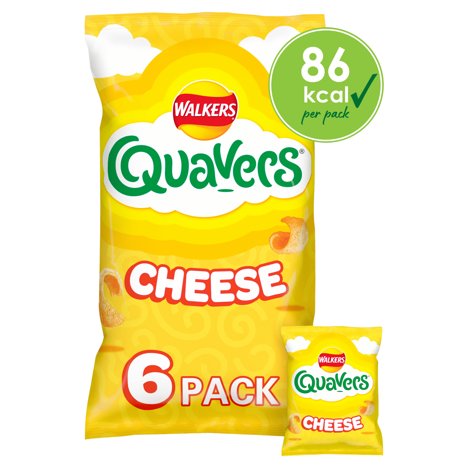 Walkers Quavers Cheese Multipack Snacks 6x16g (Compact) - UK Food & Drink - 5000328014937