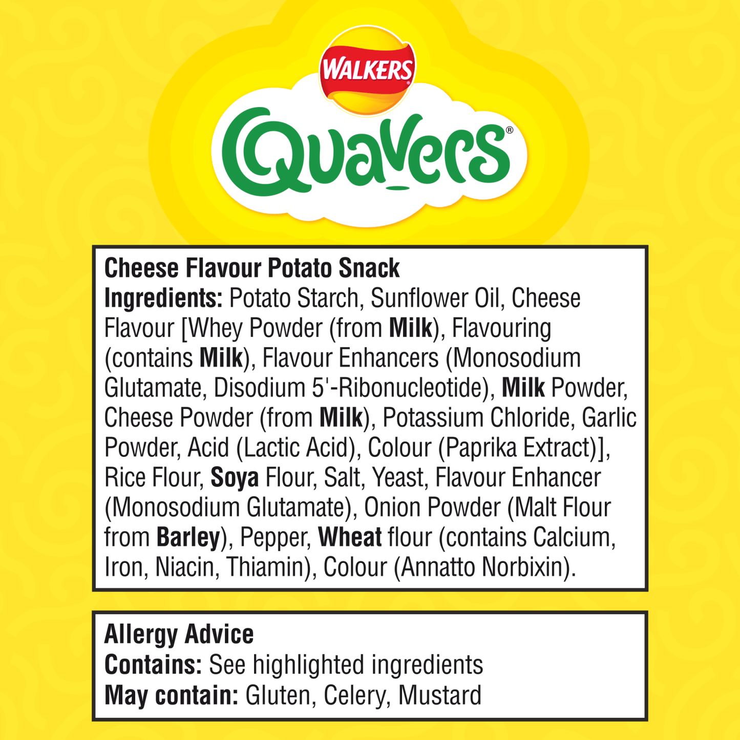 Walkers Quavers Cheese Multipack Snacks 6x16g (Compact) - UK Food & Drink - 5000328014937