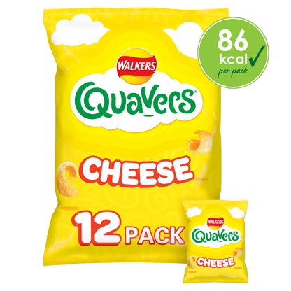 Walkers Quavers Cheese Multipack Snacks Crisps 12x16g - UK Food & Drink - 5000328868394