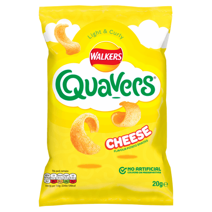 Walkers Quavers Cheese Snacks Crisps 20g - UK Food & Drink - 5000328583839