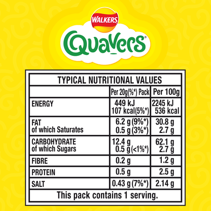 Walkers Quavers Cheese Snacks Crisps 20g - UK Food & Drink - 5000328583839