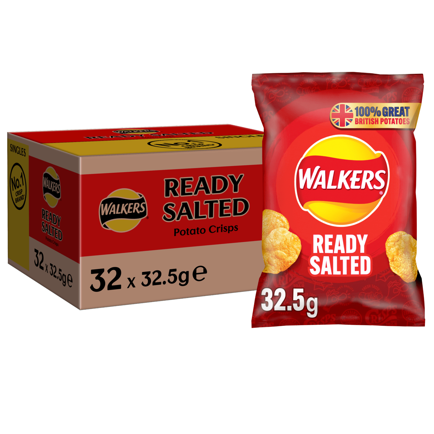 Walkers Ready Salted Crisps 32.5g - UK Food & Drink - 5000328347790