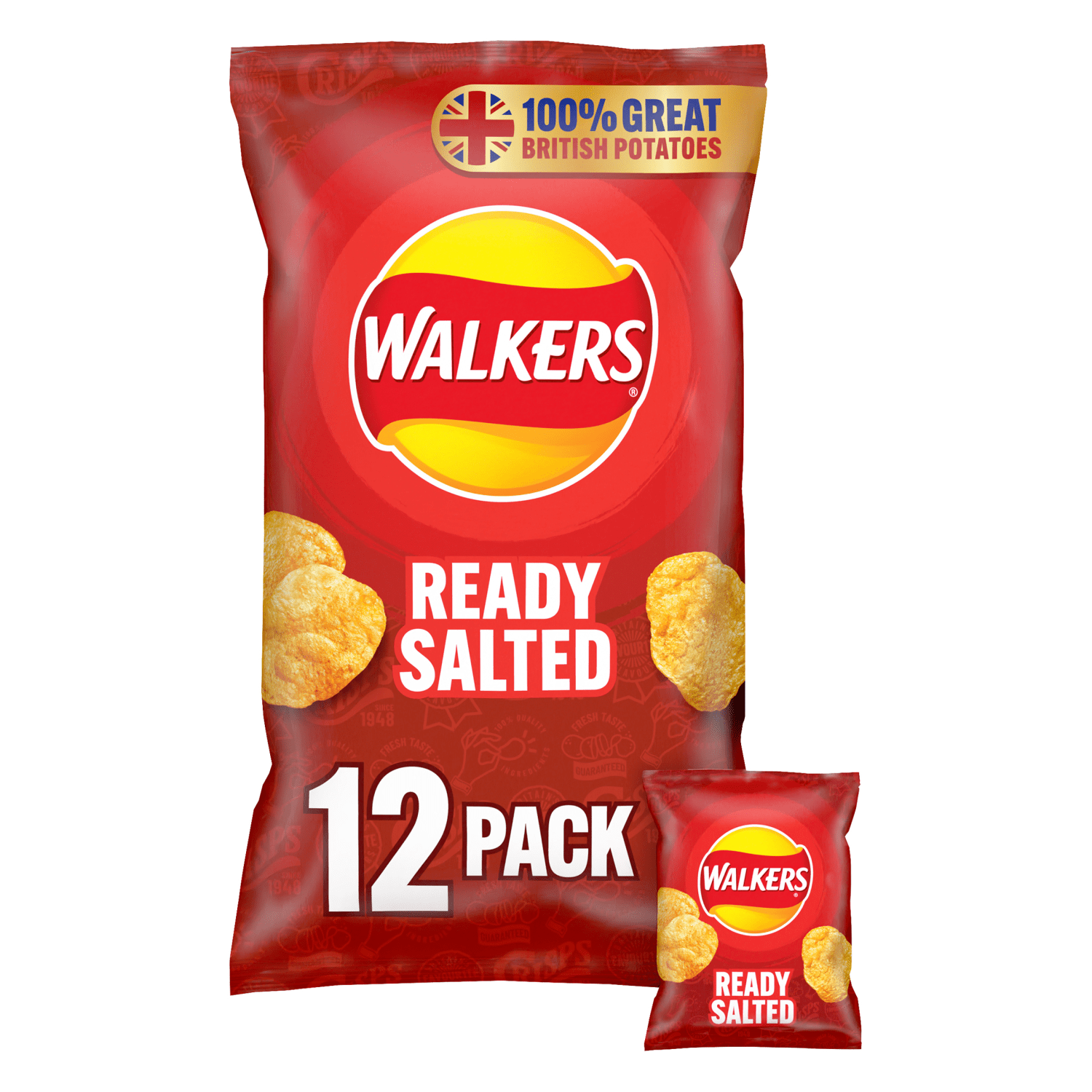 Walkers Ready Salted Multipack Crisps 12x25g - UK Food & Drink - 5000328992402