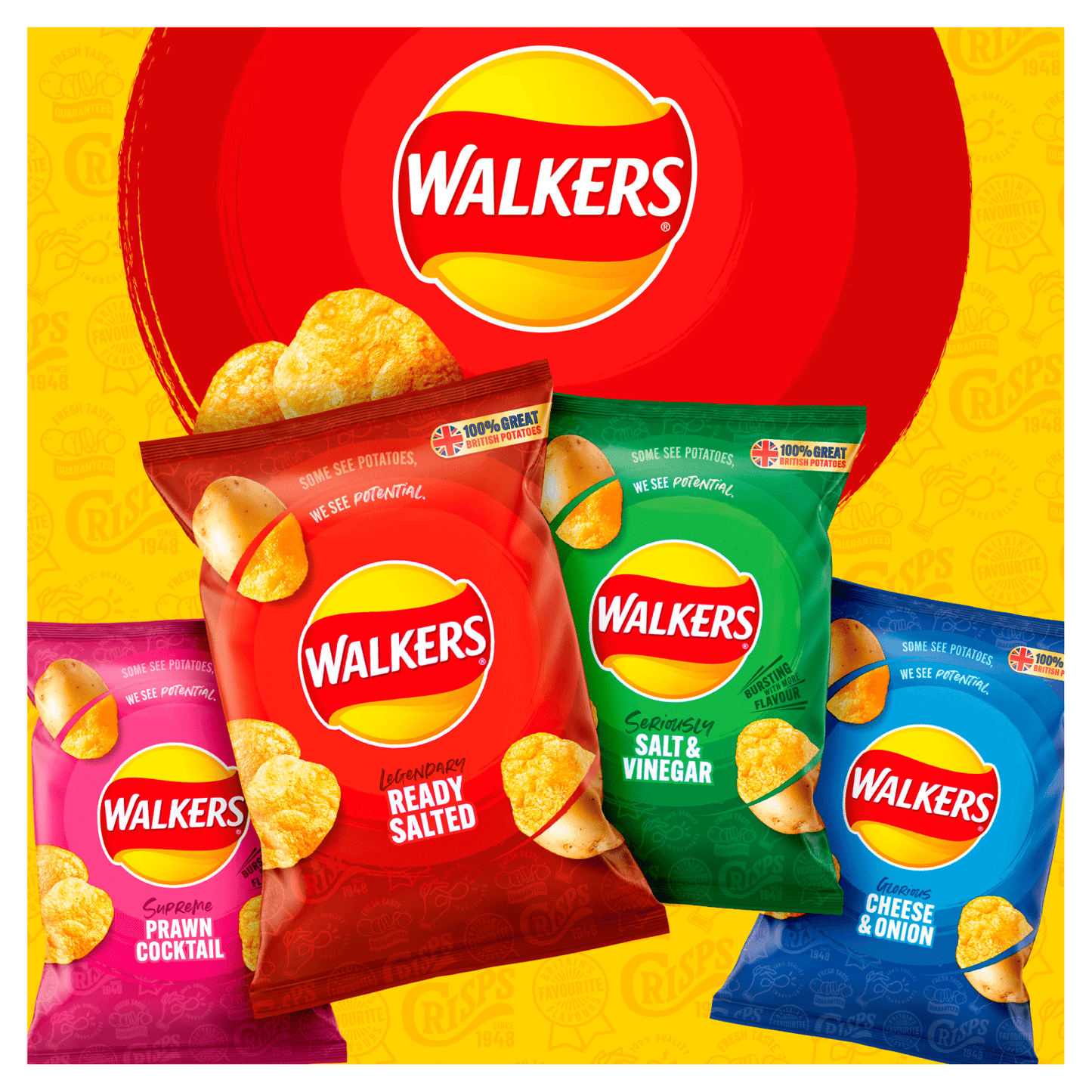 Walkers Ready Salted Multipack Crisps 6x25g - UK Food & Drink - 5000328376677