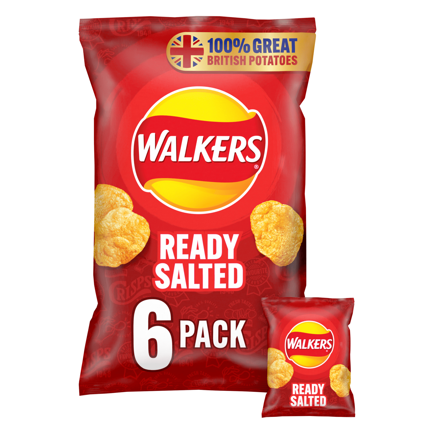 Walkers Ready Salted Multipack Crisps 6x25g - UK Food & Drink - 5000328376677