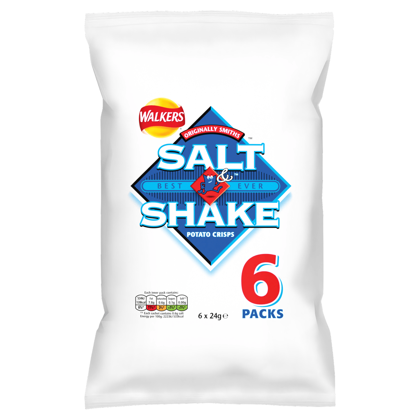 Walkers Salt & Shake Multipack Crisps 6x24g - UK Food & Drink - 5000328613956