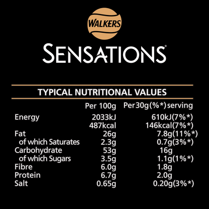 Walkers Sensations Mature Cheddar Cheese & Chilli Crisps 150g - UK Food & Drink - 5000328025469