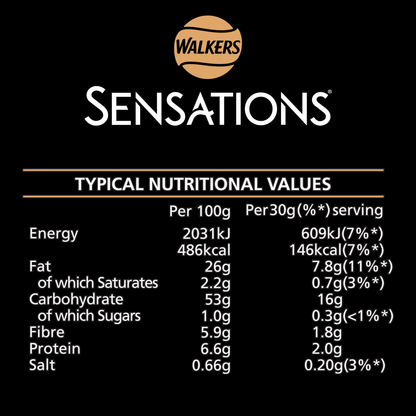 Walkers Sensations Salted & Black Peppercorn Sharing Crisps 150g - UK Food & Drink - 5000328025438