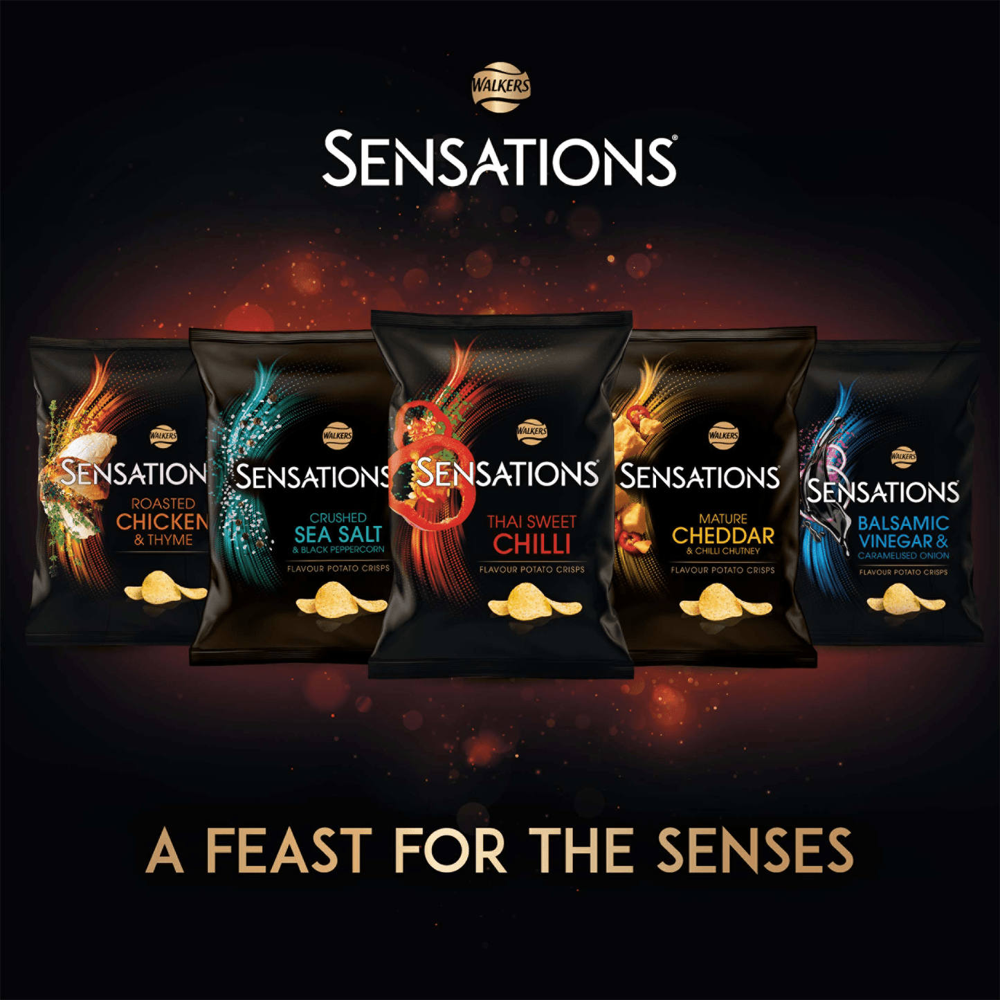 Walkers Sensations Salted & Black Peppercorn Sharing Crisps 150g - UK Food & Drink - 5000328025438