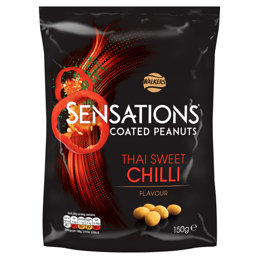 Walkers Sensations Thai Sweet Chilli Coated Sharing Peanuts 150g - UK Food & Drink - 5000328228402