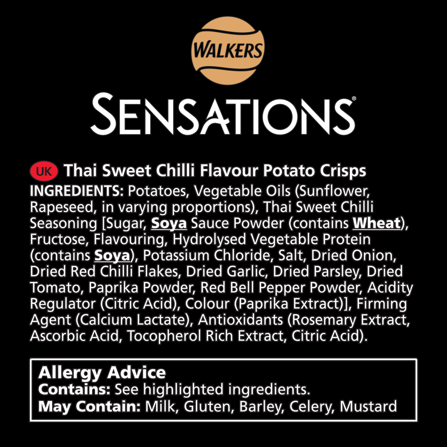 Walkers Sensations Thai Sweet Chilli Sharing Bag Crisps 150g - UK Food & Drink - 5000328028873
