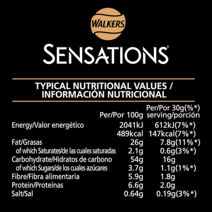 Walkers Sensations Thai Sweet Chilli Sharing Bag Crisps 150g - UK Food & Drink - 5000328028873