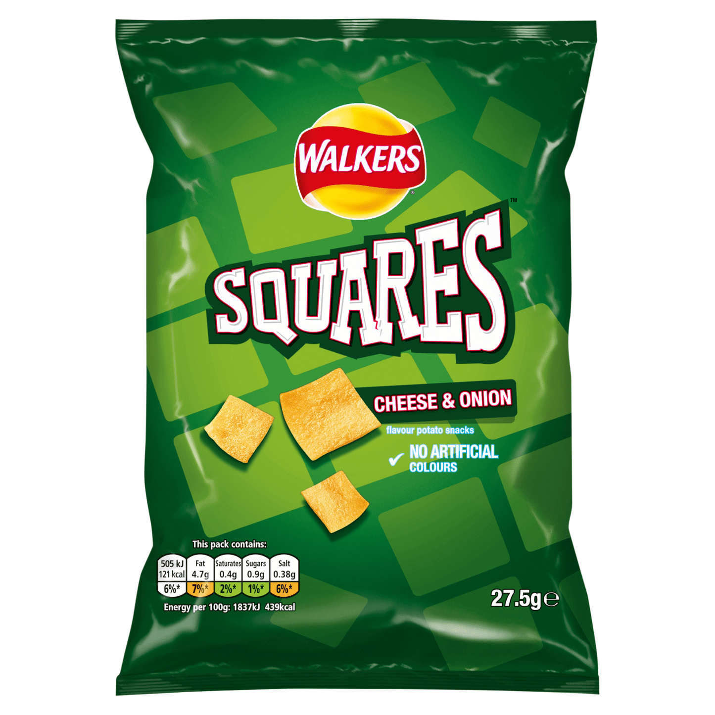 Walkers Squares Cheese & Onion Snacks Crisps 27.5g - UK Food & Drink - 5000328201801