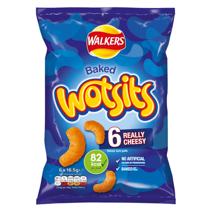 Walkers Wotsits Cheese 6 x 16.5g - UK Food & Drink - 5000328016672