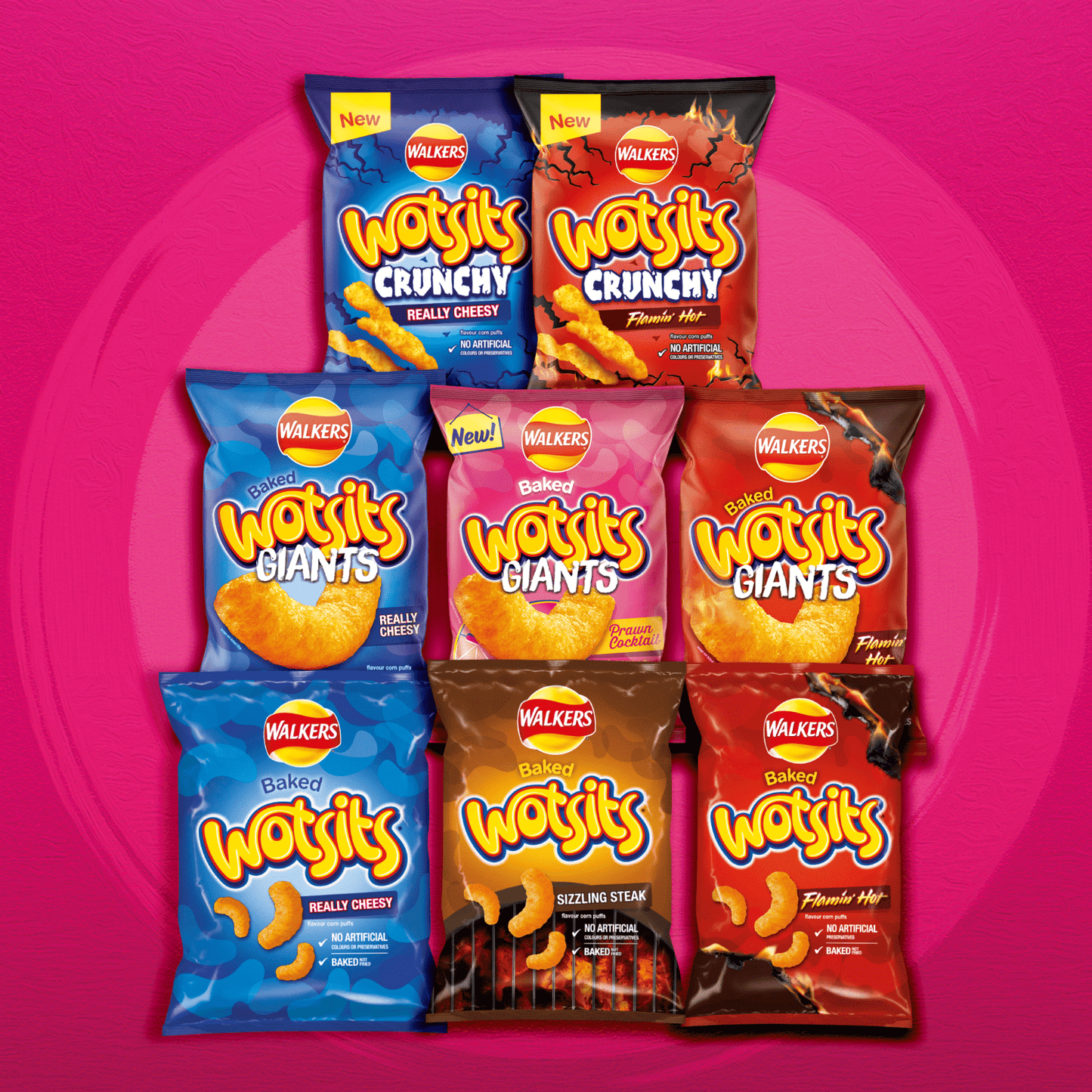 Walkers Wotsits Giants Prawn Cocktail Snacks Crisps 105g - UK Food & Drink - 5000328329789