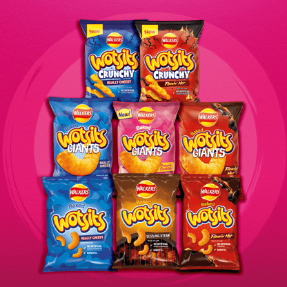 Walkers Wotsits Giants Prawn Cocktail Snacks Crisps 105g - UK Food & Drink - 5000328329789