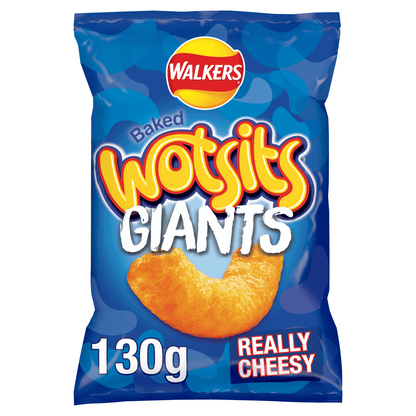Walkers Wotsits Giants Really Cheesy Sharing Snacks Crisps 130g - UK Food & Drink - 5000328202389
