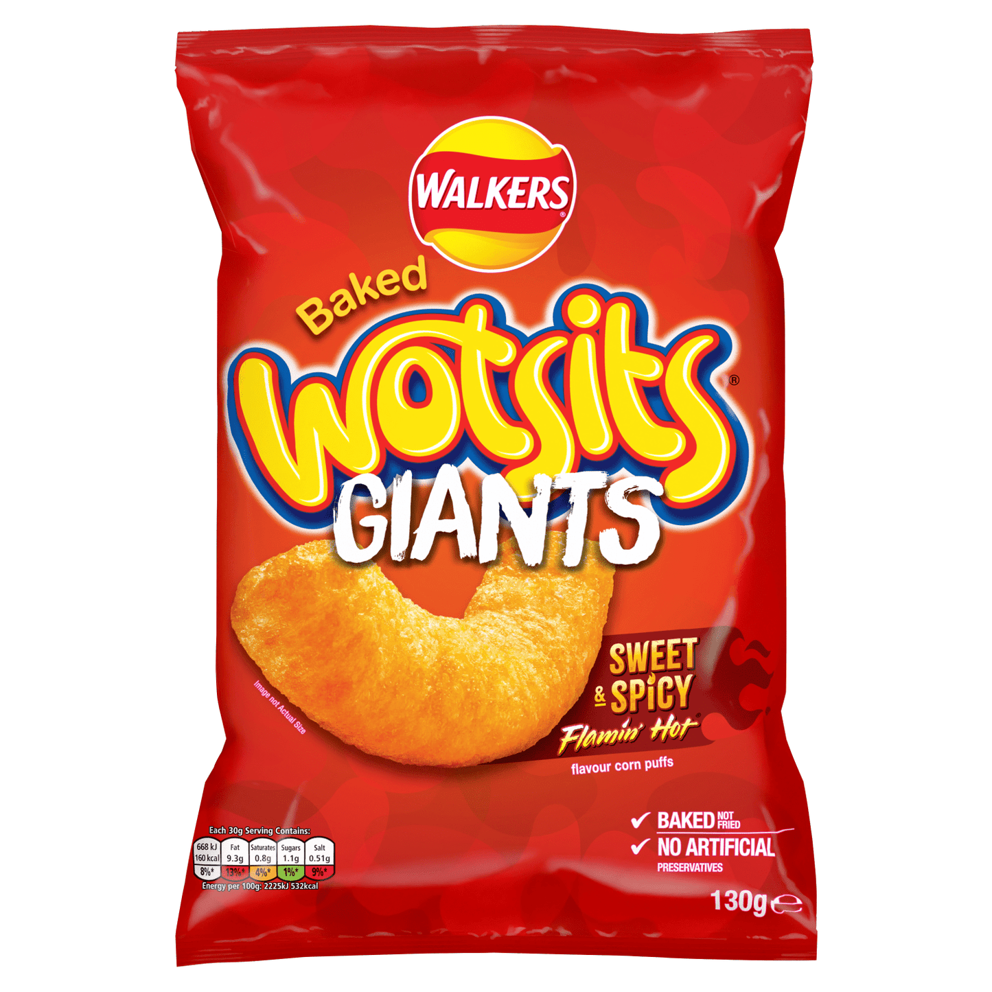 Walkers Wotsits Giants Sweet & Spicy Snacks Crisps 130g - UK Food & Drink - 5000328202464