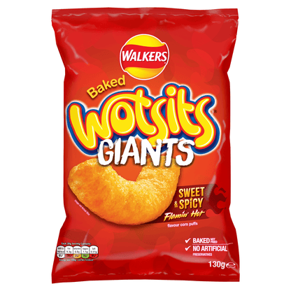 Walkers Wotsits Giants Sweet & Spicy Snacks Crisps 130g - UK Food & Drink - 5000328202464