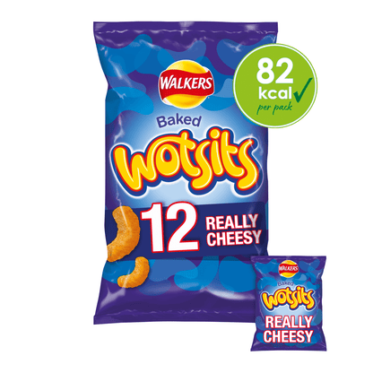 Walkers Wotsits Really Cheesy Multipack Snacks Crisps 12x16.5g - UK Food & Drink - 5000328288529