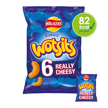 Walkers Wotsits Really Cheesy Multipack Snacks Crisps 6x16.5g - UK Food & Drink - 5000328373362