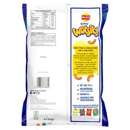 Walkers Wotsits Really Cheesy Multipack Snacks Crisps 6x16.5g - UK Food & Drink - 5000328373362