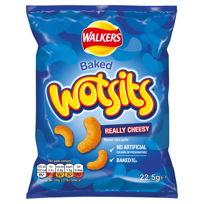 Walkers Wotsits Really Cheesy Snacks Crisps 22.5g - UK Food & Drink - 5000328590929