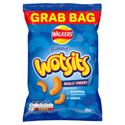 Walkers Wotsits Really Cheesy Snacks Crisps 36g - UK Food & Drink - 5000328530055