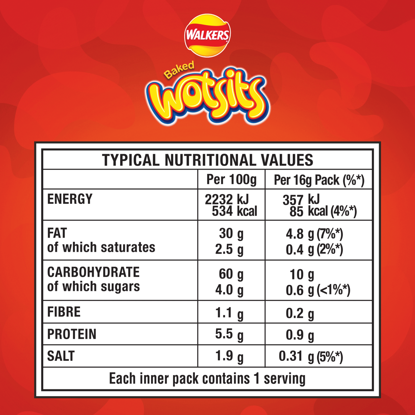 Walkers Wotsits Sweet & Spicy Multipack Snacks 6x16g - UK Food & Drink - 5000328196237