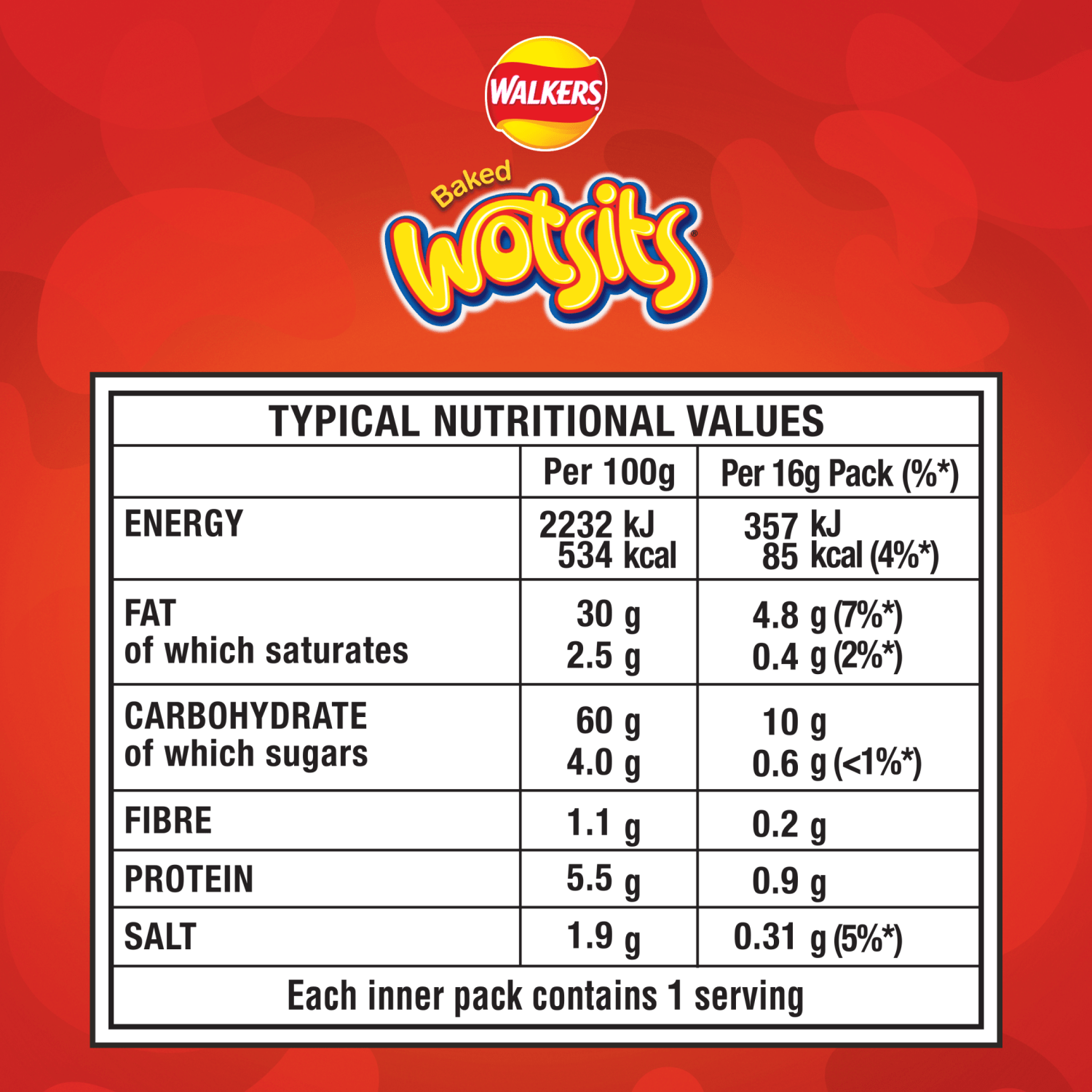 Walkers Wotsits Sweet & Spicy Multipack Snacks 6x16g - UK Food & Drink - 5000328196237