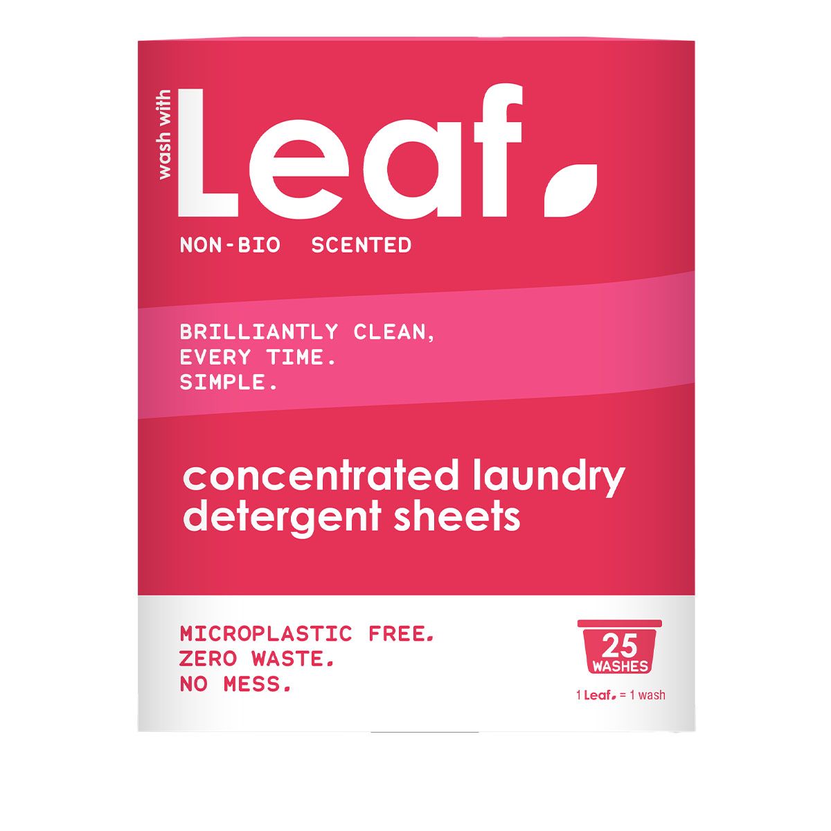 Wash With Leaf Non Bio Laundry Sheets 25 - UK Food & Drink - 5065003953055