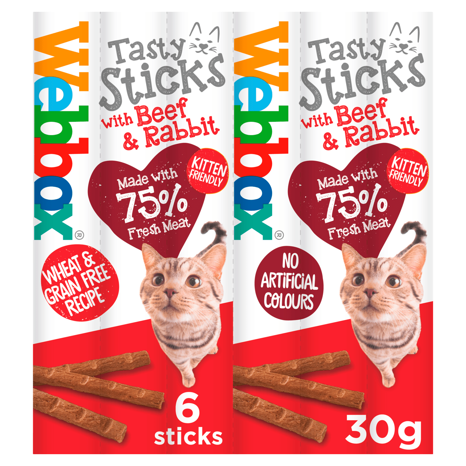 Webbox Tasty Sticks with Beef & Rabbit 6 Semi - Moist Tasty Treats 30g - UK Food & Drink - 5012144400207
