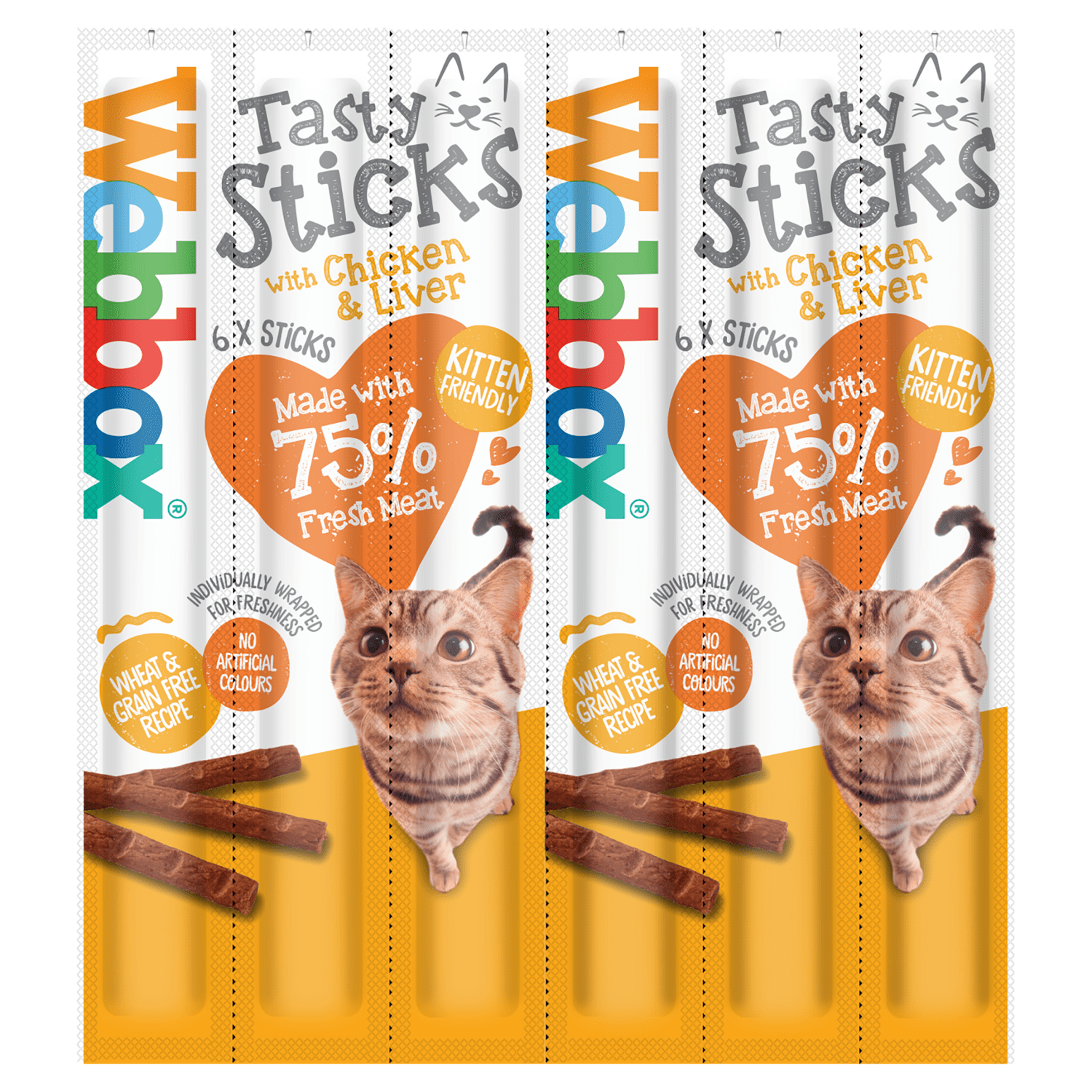 Webbox Tasty Sticks with Chicken & Liver 6 Semi - Moist Tasty Treats 30g - UK Food & Drink - 5012144400108