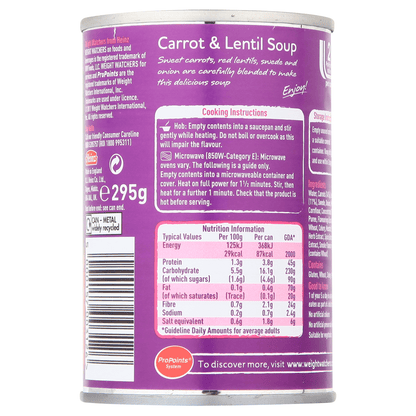 Weight Watchers from Heinz Carrot & Lentil Soup 295g - UK Food & Drink - 5000157003126