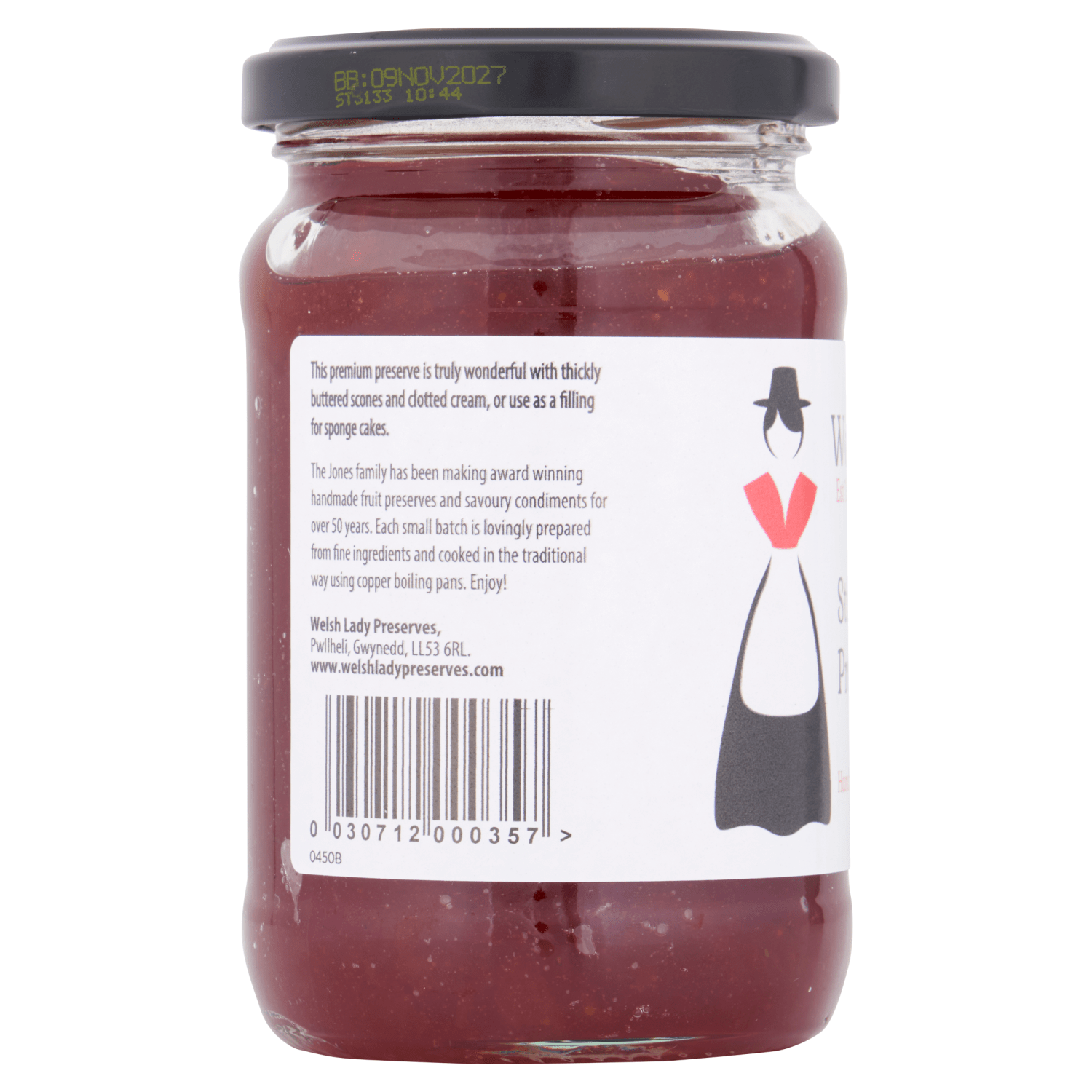 Welsh Lady Strawberry Preserve 340g - UK Food & Drink - 30712000357