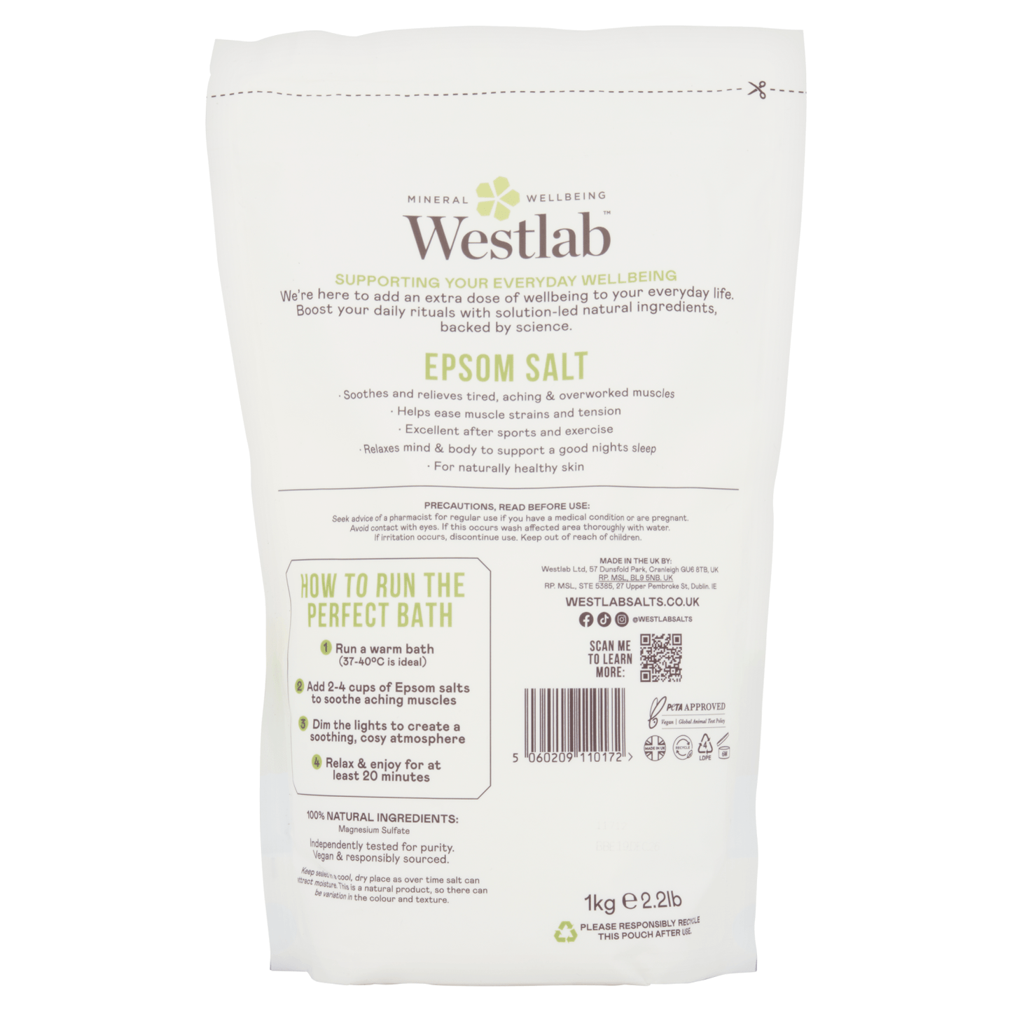 Westlab Epsom bath salts - UK Food & Drink - 5060209110172