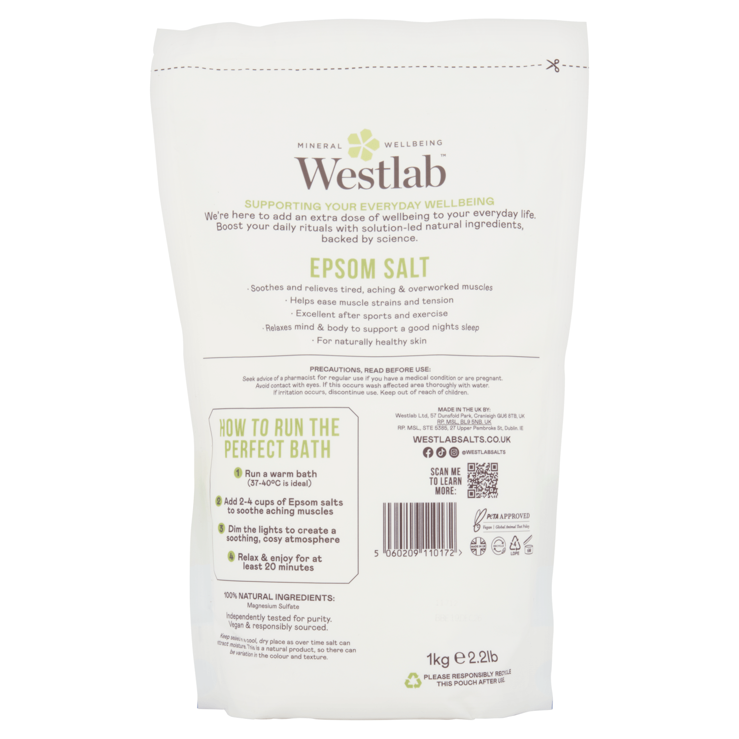 Westlab Epsom bath salts - UK Food & Drink - 5060209110172