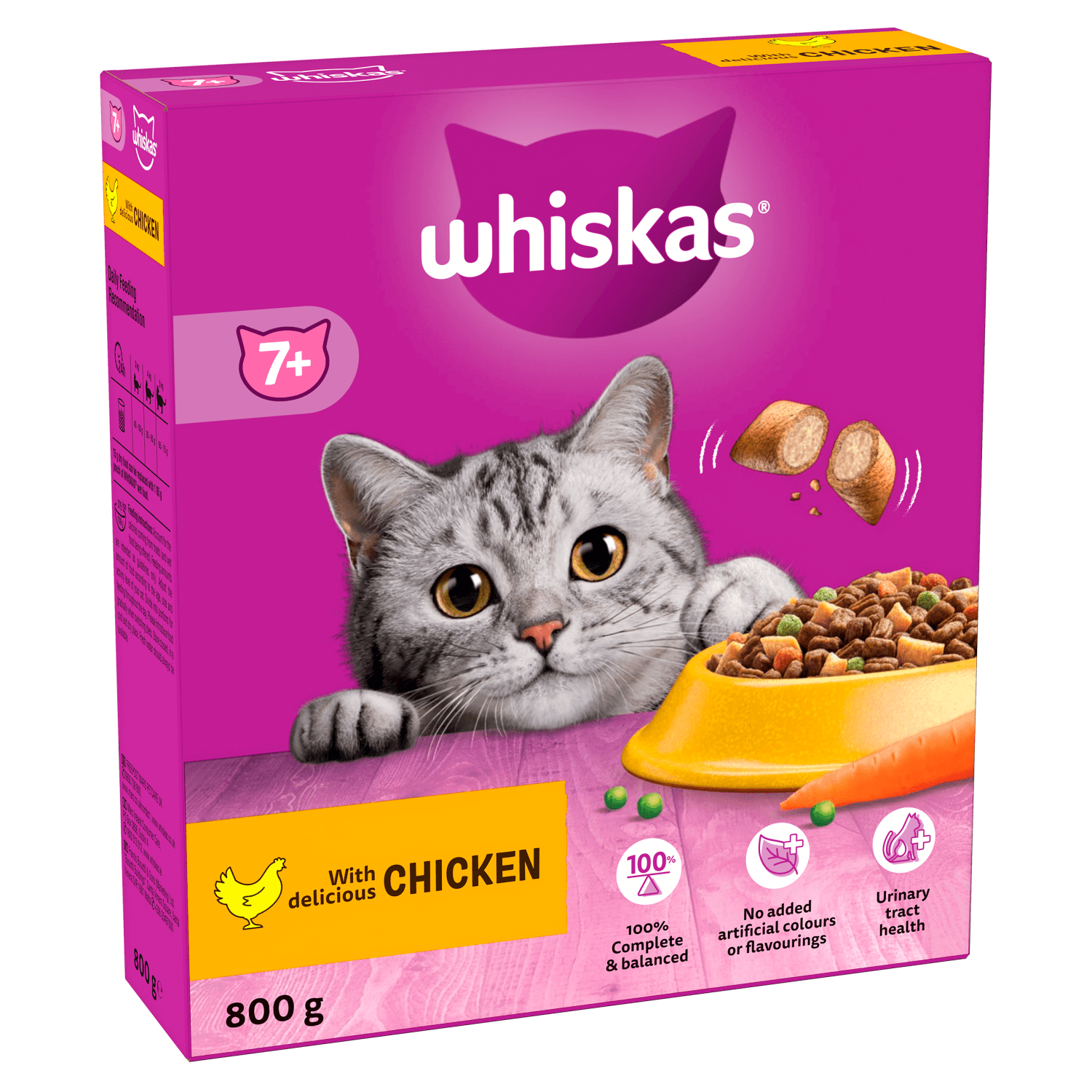 Whiskas 7+ Chicken Adult Dry Cat Food 800g - UK Food & Drink - 5900951305573