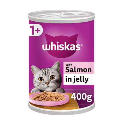 Whiskas Adult Wet Cat Food Salmon in Jelly Tin 400g - UK Food & Drink - 5000166157704