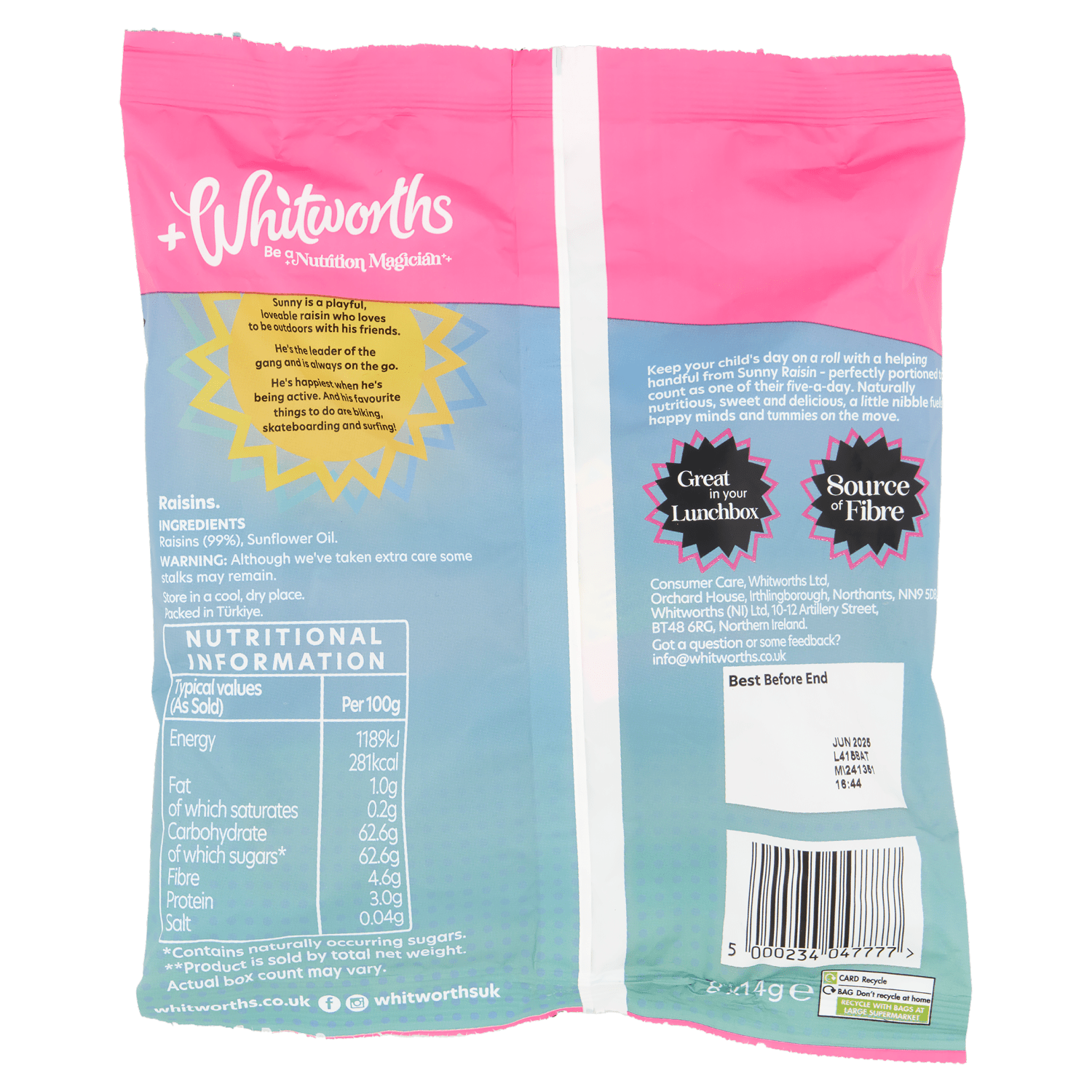 Whitworths Sunny Raisin 112g - UK Food & Drink - 5000234047777